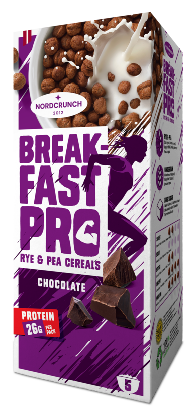 Breakfast Pro rudzu un zirņu brokastu  pārslas ar šokolādi